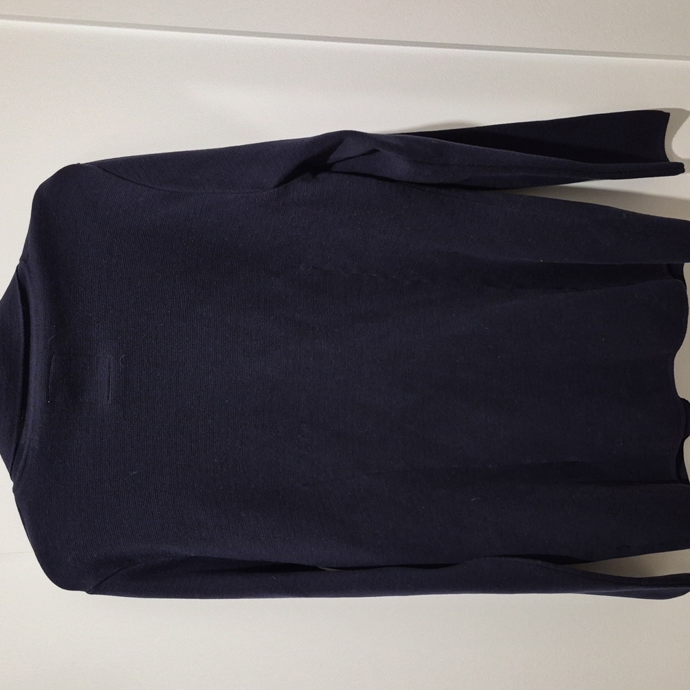 NWT womens Navy 100% Cotton Long Button Cardigan With 2 Front Pockets - Picture 6 of 8